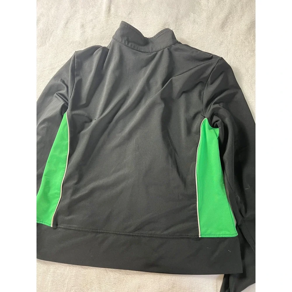 Prospirit Athletic Gear Mens Track Jacket Black Green Full Zip Size L
